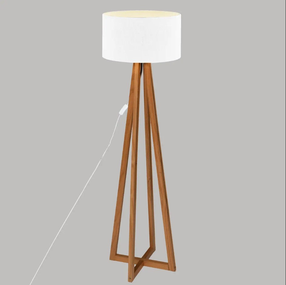 Podna lampa molu h141 drvo/bijela