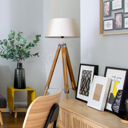 Lampa 65x59x145cm poliester/bor/plastika/metal boja slonovače