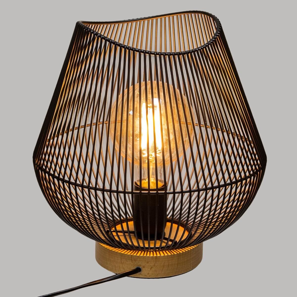 Lampa 26x28cm metal/drvo