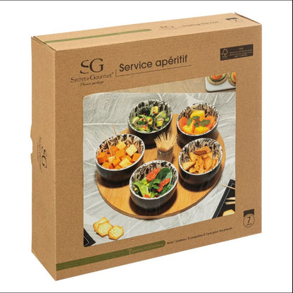 Secret de gourmet set za predjelo 7 kom keramika bambus crno/bijela