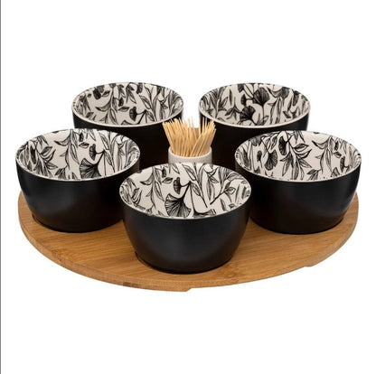 Secret de gourmet set za predjelo 7 kom keramika bambus crno/bijela