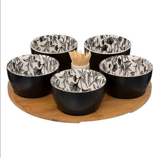 Secret de gourmet set za predjelo 7 kom keramika bambus crno/bijela