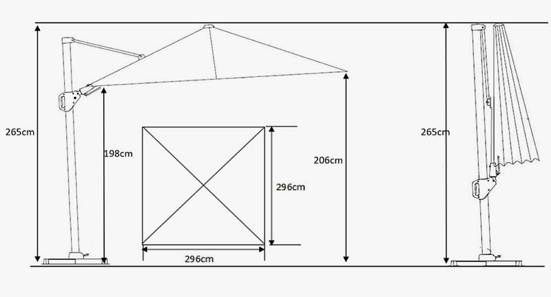 Challenger T1 Suncobran 300x300cm Taupe