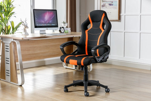 Gejmerska stolica Racing štof narančasta