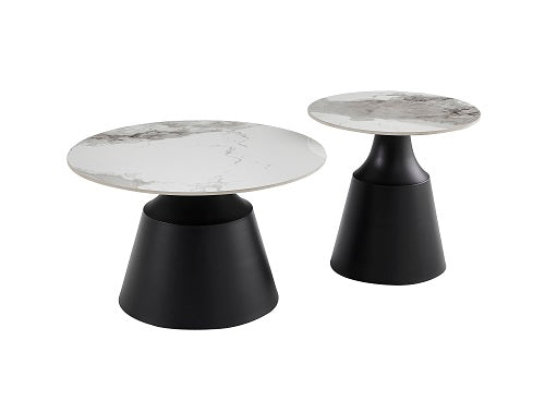 Klub stol 6164 set bijeli/crni