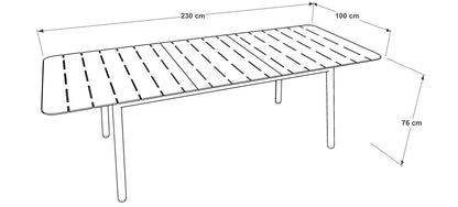 Alicante Rasklopivi Stol 180/230 Moka