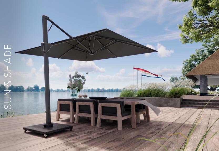 Beaufort Suncobran 320x320cm Izblijedjela Crna