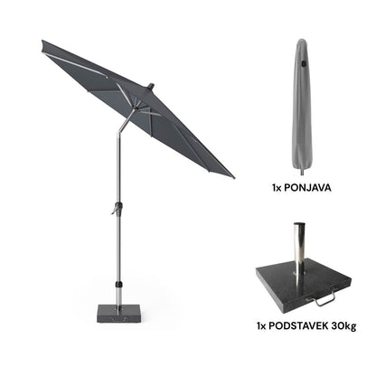 Set Suncobrana Riva R-250cm Antracit + Postolje + Cerada