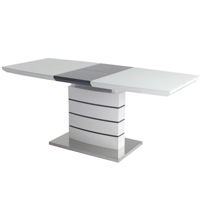 Blagovaonski stol DT122 Cappucino MDF visoki sjaj/kaljeno staklo 6mm 140(180)x80x75